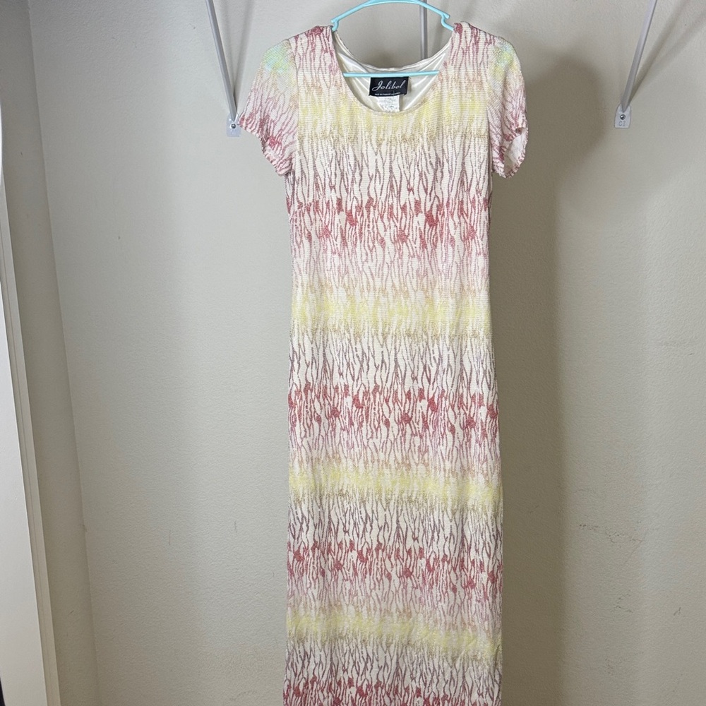 Jolie Pink and Yellow Maxi Dress